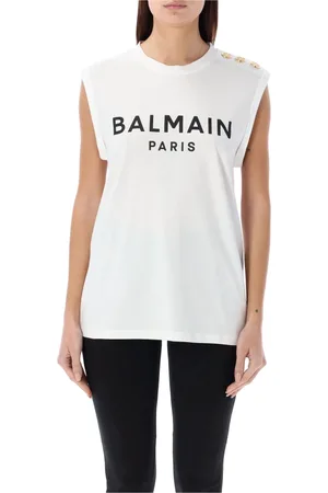 Balmain Chic Tank Top Bianco Nero Aw24