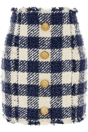 Balmain Chic Embroidered Tweed Mini Skirt