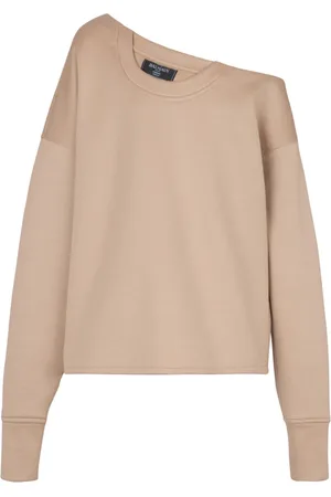 Balmain Asymmetrical jersey off-the-shoulder sweatshirt
