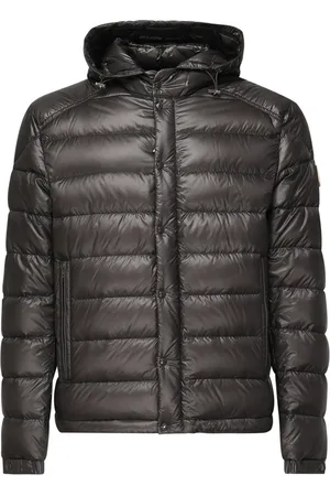 Moncler Winter Jackets, male, , M, Grey Padded Nylon Coat with Hood