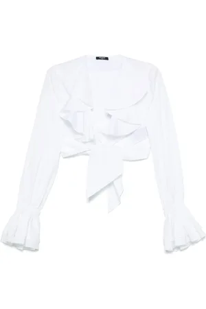 Balmain V-Neck Flared Cuffs Top