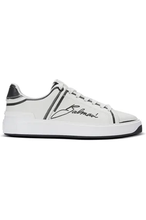 Balmain B-Court printed calfskin trainers