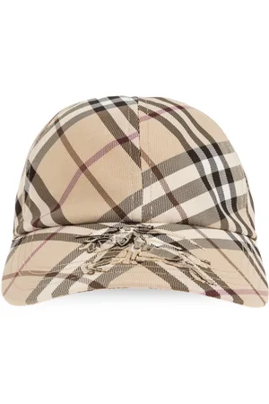 Burberry Caps, female, , L, Check motif baseball cap with EKD embroidery
