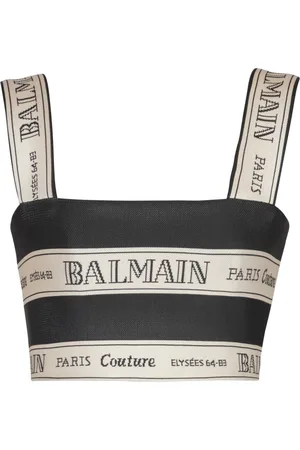 Balmain Ribbon jacquard crop top