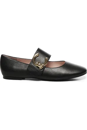 Coccinelle Leather Flat Shoes Logo Detail