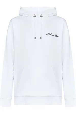 Balmain Hoodies, male, , XL, Logo Embroidered Cotton Hoodie