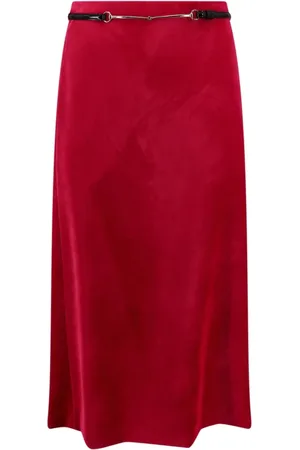 Gucci Pink Velvet Bloom Midi Skirt