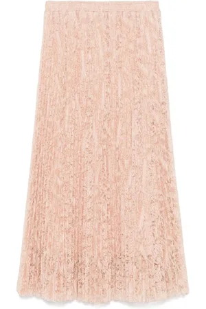 ERMANNO SCERVINO Midi Skirts, female, , M, Pleated Mid-Length Skirt in Powder