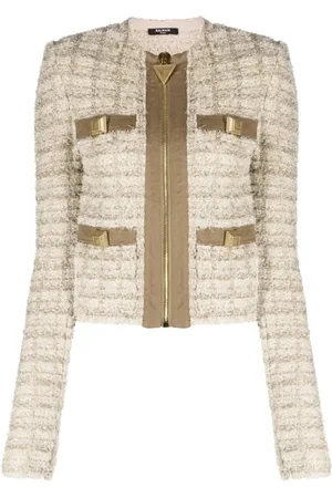 Balmain Collarless 4 pkt zipped jacket