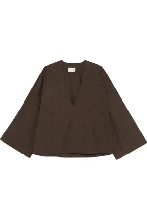 The Attico Blouses, female, , XS, Embroidered Long Sleeve Shirt