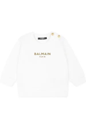 Balmain Round Neck Sweatshirt with Gold Details