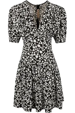 Marni Short Satin Dress with Pop Fields Motif