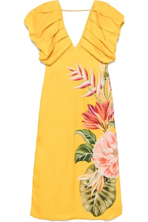 Farm Rio Midi Dresses, female, , XS, Sunflower Floral Print Dress