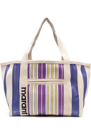 Isabel Marant Tote Bags, female, , ONE SIZE, Striped Canvas Tote Bag