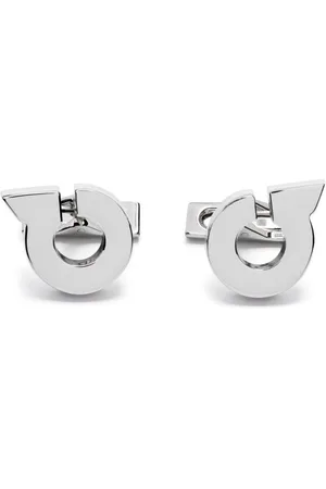 Salvatore Ferragamo Cufflinks & Tie Clips, male, , ONE SIZE, Silver-tone Cufflinks & Tie Clips Set