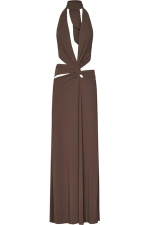 Amazuìn Maxi Dresses, female, , ONE SIZE, Halterneck Dress with Cut-outs