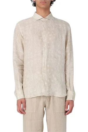 MC2 SAINT BARTH Casual Shirts, male, , 2XL, Rope Design Linen Shirt