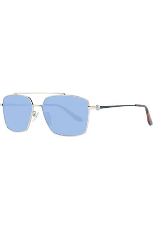 BMW Gold Square Sunglasses Men Trendy