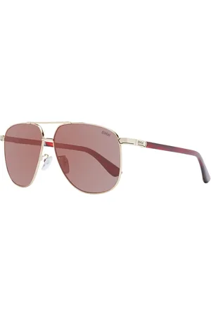 BMW Gold Pilot Sunglasses Red Mirrored