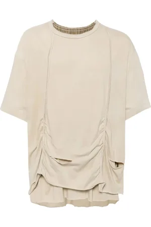ZIGGY CHEN T-Shirts, male, , M, Distressed Layered T-shirt with Draped Detailing