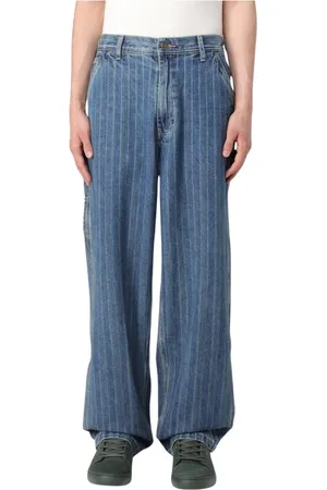 Paul Smith Wide Jeans, male, , W30, Striped Wide Leg Denim Trousers