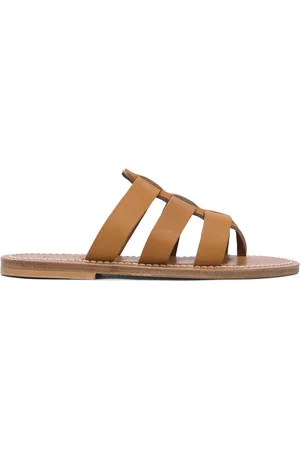 K jacques Sliders, female, , 6 UK, Beige Leather Sandals Stylish Design