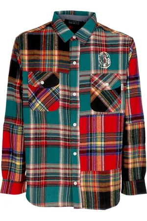 BILLIONAIRE Patchwork Check Shirt with Embroidery