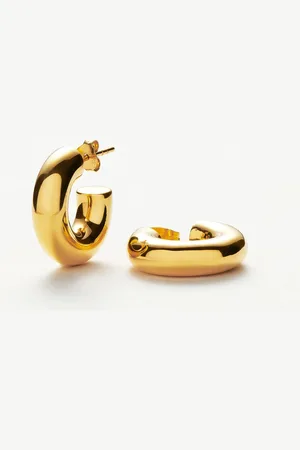 Missoma Chubby Tunnel Small Hoop Earrings | 18ct Gold Plated