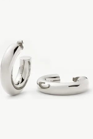 Missoma Chubby Large Hoop Earrings | Silver Plated