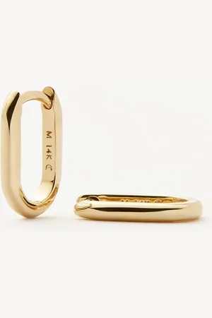Missoma Fine Ovate Mini Hoop Earrings | 14ct Solid Gold