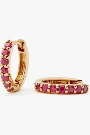 Missoma Fine Ruby Huggies | 14ct Solid Gold/Ruby