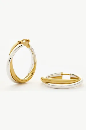 Missoma Lucy Williams Entwine Large Hoop Earrings | Mixed Metal