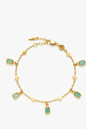 Missoma Lena Charm Bracelet | 18ct Gold Plated/Amazonite
