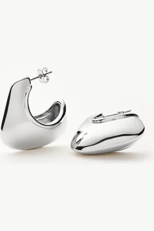 Missoma Hera Dome Large Hoop Earrings | Silver Plated