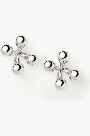 Missoma Atom Oversized Stud Earrings | Silver Plated