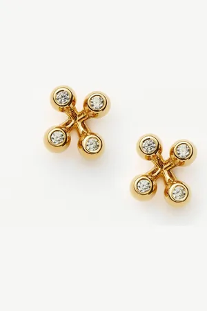 Missoma Atom Stud Earrings | 18ct Gold Vermeil
