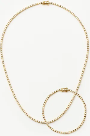 Missoma Classic Tennis Necklace & Bracelet Set | 18ct Gold Vermeil Cubic Zirconia