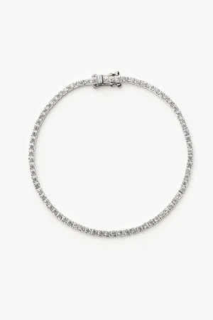Missoma Fine Diamond Tennis Bracelet - Size M | 14ct Solid White Gold Lab Grown Diamonds