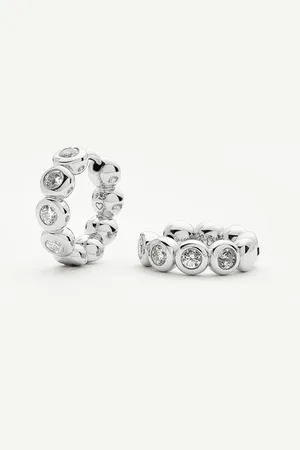 Missoma Tennis Small Hoop Earrings| Sterling Silver Cubic Zirconia