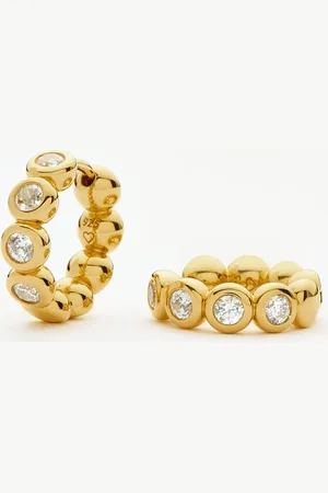 Missoma Tennis Small Hoop Earrings | 18ct Gold Vermeil Cubic Zirconia