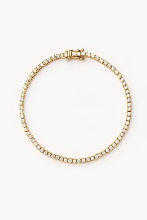 Missoma Fine Diamond Tennis Bracelet - Size M | 14ct Solid Gold Lab Grown Diamonds