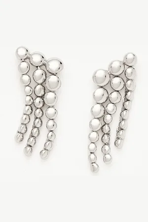 Missoma Beaded Waterfall Drop Earrings | Sterling Silver