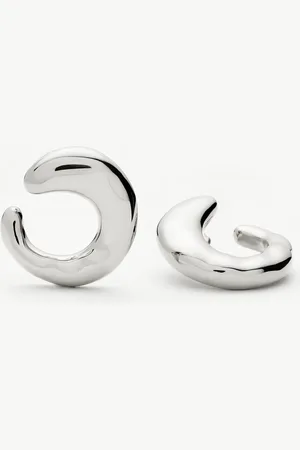 Missoma Molten Large Open Stud Earrings | Silver Plated