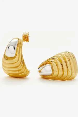 Missoma Ridge Oversized Earrings | Mixed Metal