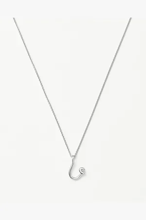 Missoma Curly Molten Mini Initial Necklace - U | Sterling Silver