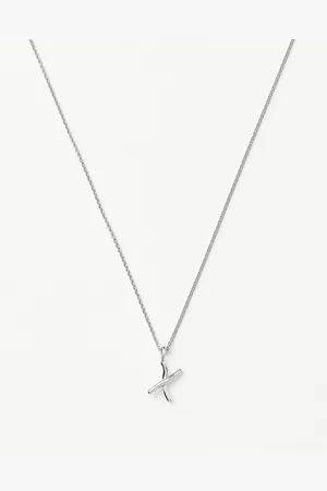 Missoma Curly Molten Mini Initial Necklace - X | Sterling Silver
