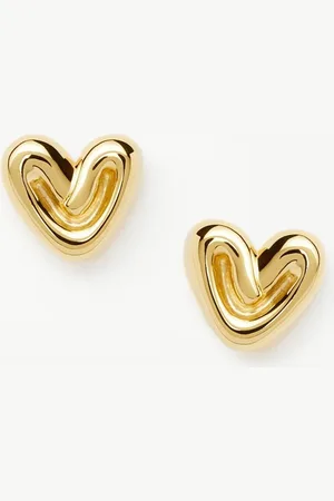 Missoma Puffy Heart Mini Stud Earrings | 18ct Gold Vermeil