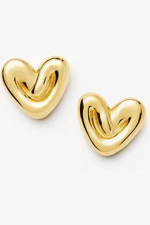 Missoma Puffy Heart Oversized Stud Earrings | 18ct Gold Plated