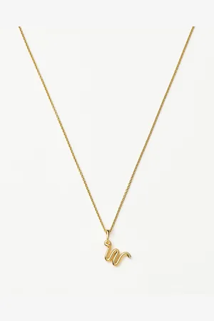 Missoma Curly Molten Mini Initial Necklace - W | 18ct Gold Vermeil