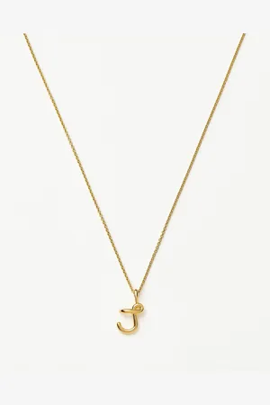 Missoma Curly Molten Mini Initial Necklace - J | 18ct Gold Vermeil